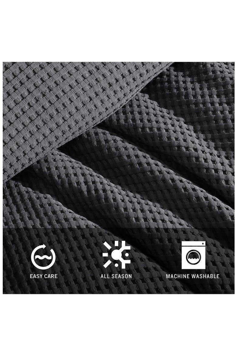 Solid Waffle Duvet & Sham Set, Alternate, color, MEDIUM / DARK GREY