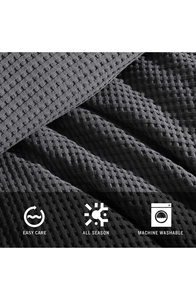 Kenneth Cole New York Solid Waffle Duvet & Sham Set, Alternate, color, Medium / Dark Grey