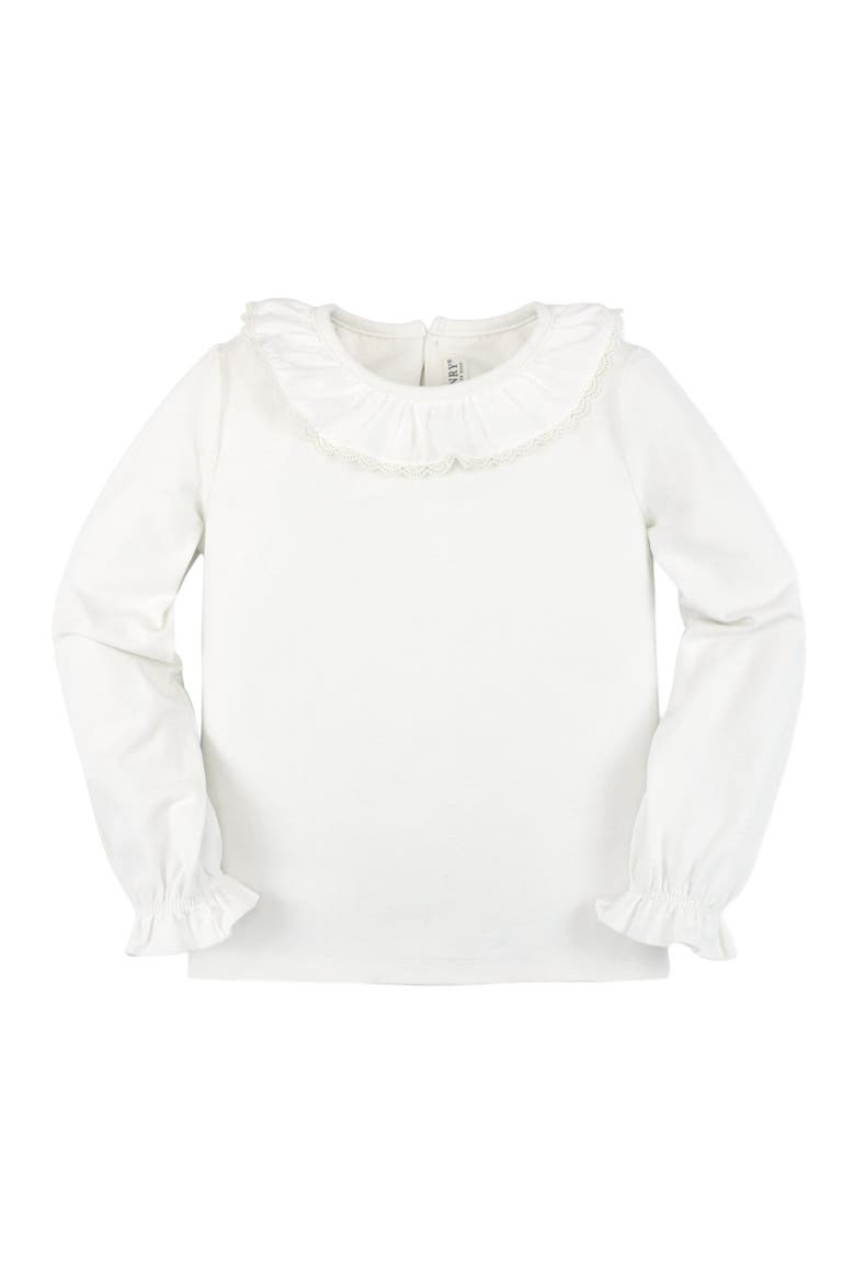 Girls' Ruffle Neck Knit Top, Kids, Alternate, color, Soft White