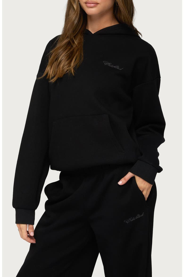 Basic Girl Oversized Hoodie, Alternate, color, BLACK