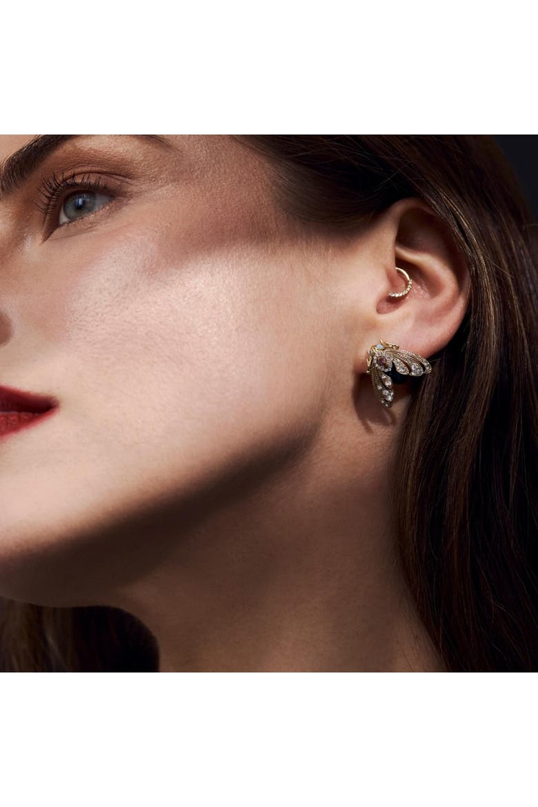 Bejewelled Moth Stud Earrings, Alternate, color, Moth