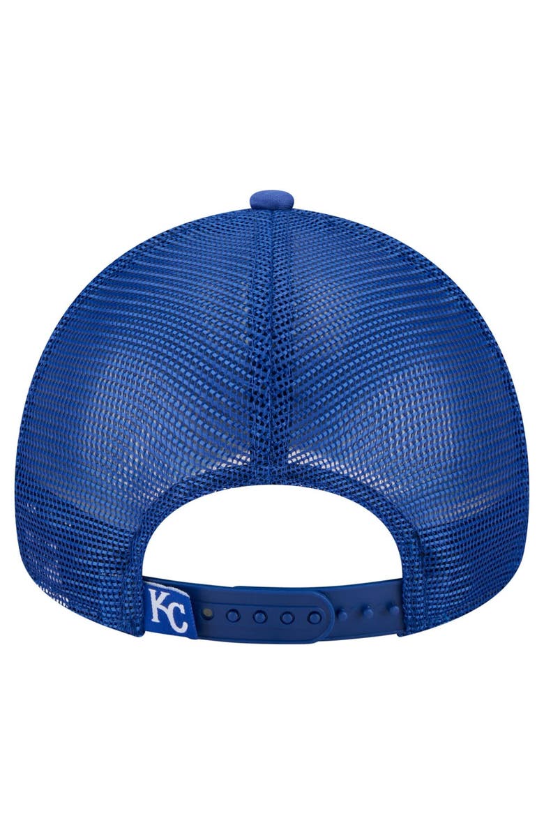 New Era Men's New Era Royal Kansas City Royals Distressed 9FORTY A-Frame Adjustable Trucker Hat, Alternate, color, Royal