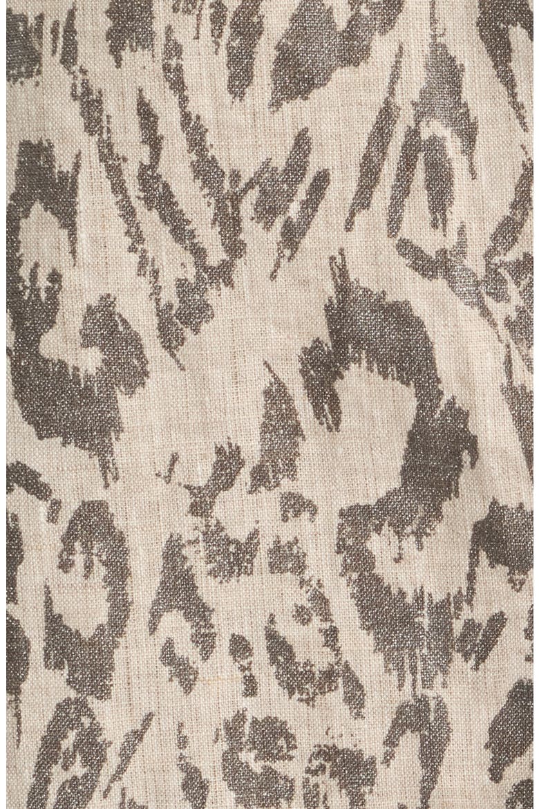 Eileen Relaxed Linen Shirt, Alternate, color, GLITTER ANIMAL PRINT
