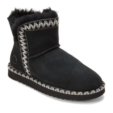 Fireside Perth Genuine Shearling Fold Down Bootie with Embroidery (Women)