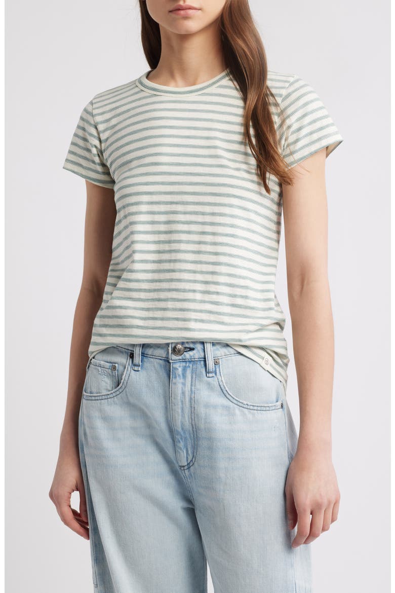 The Slub Stripe T-Shirt, Main, color, IVORYMULT