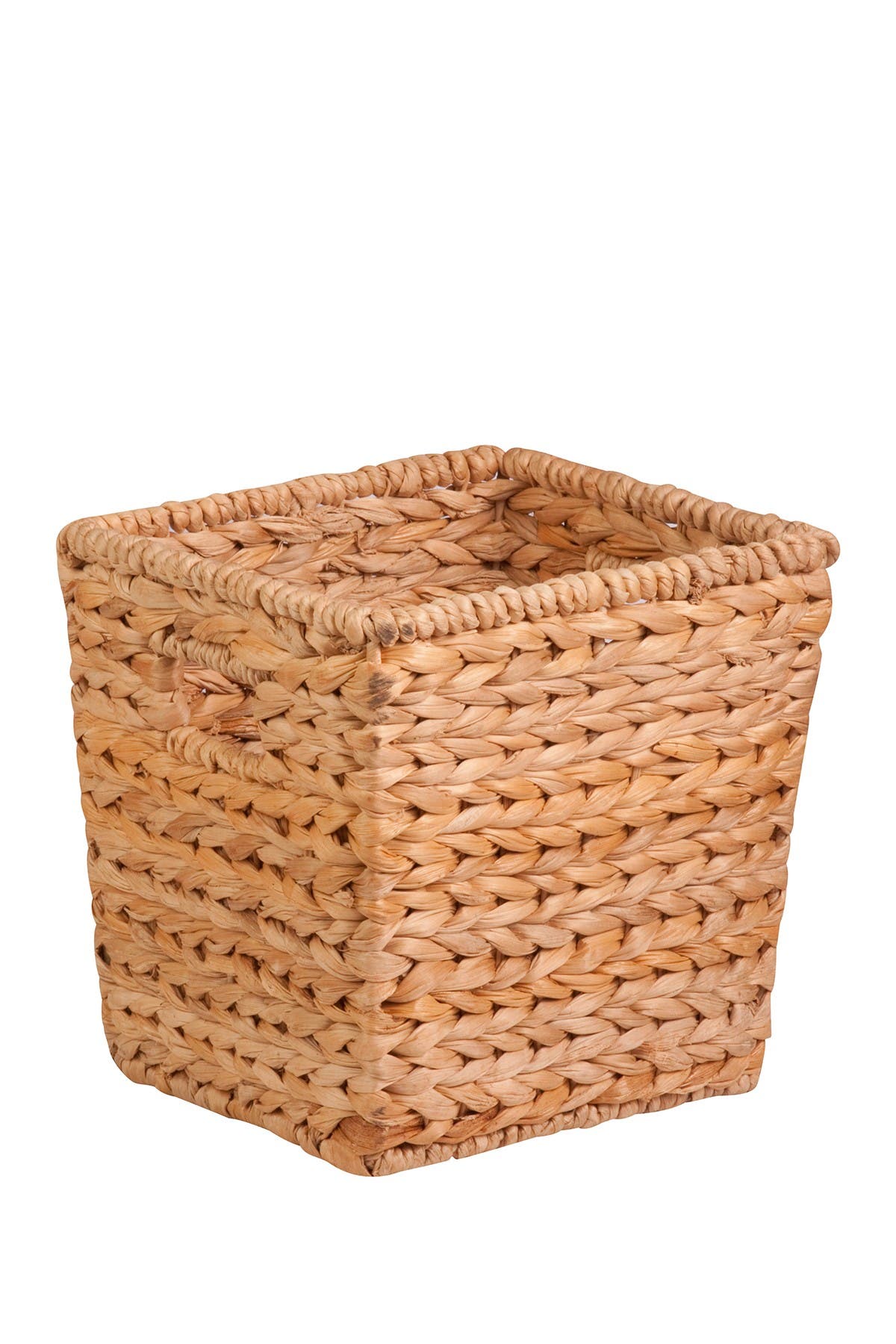 HONEY-CAN-DO Medium Tall Square Water Hyacinth Natural Basket, Main, color, 
