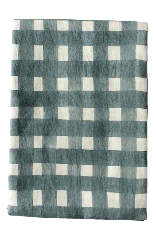 Goldie Home Blue Cross-Hatch Tablecloth in Blue Cross - Lavender Trim  product