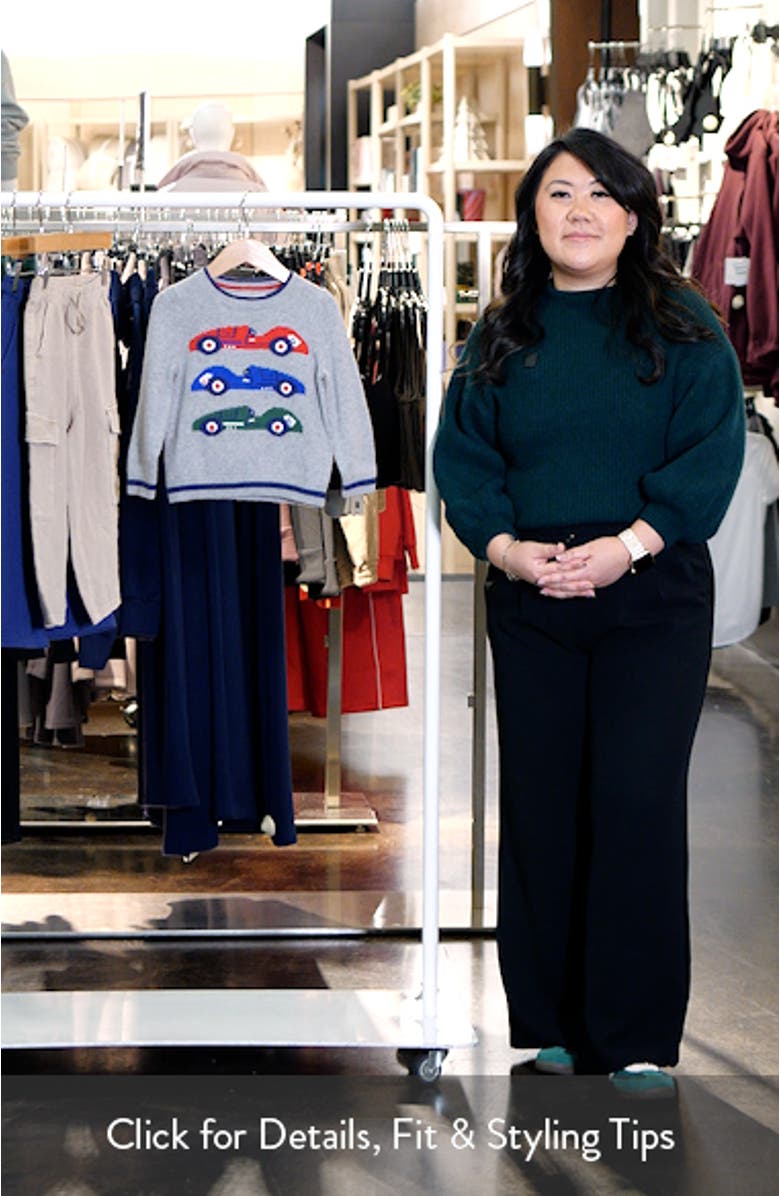 Kids' Race Car Crewneck Sweater, sales video thumbnail