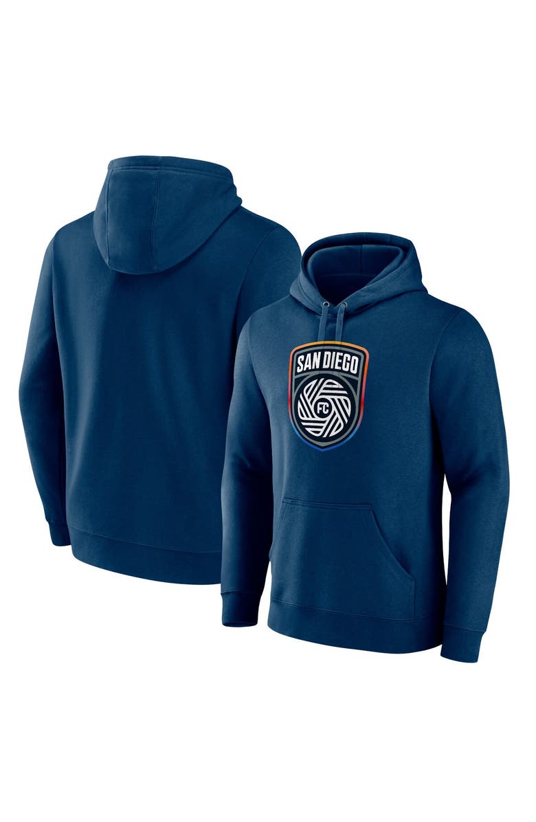 FANATICS Men's Fanatics Branded  Navy San Diego FC Primary Logo Fleece Pullover Hoodie, Main, color, Navy