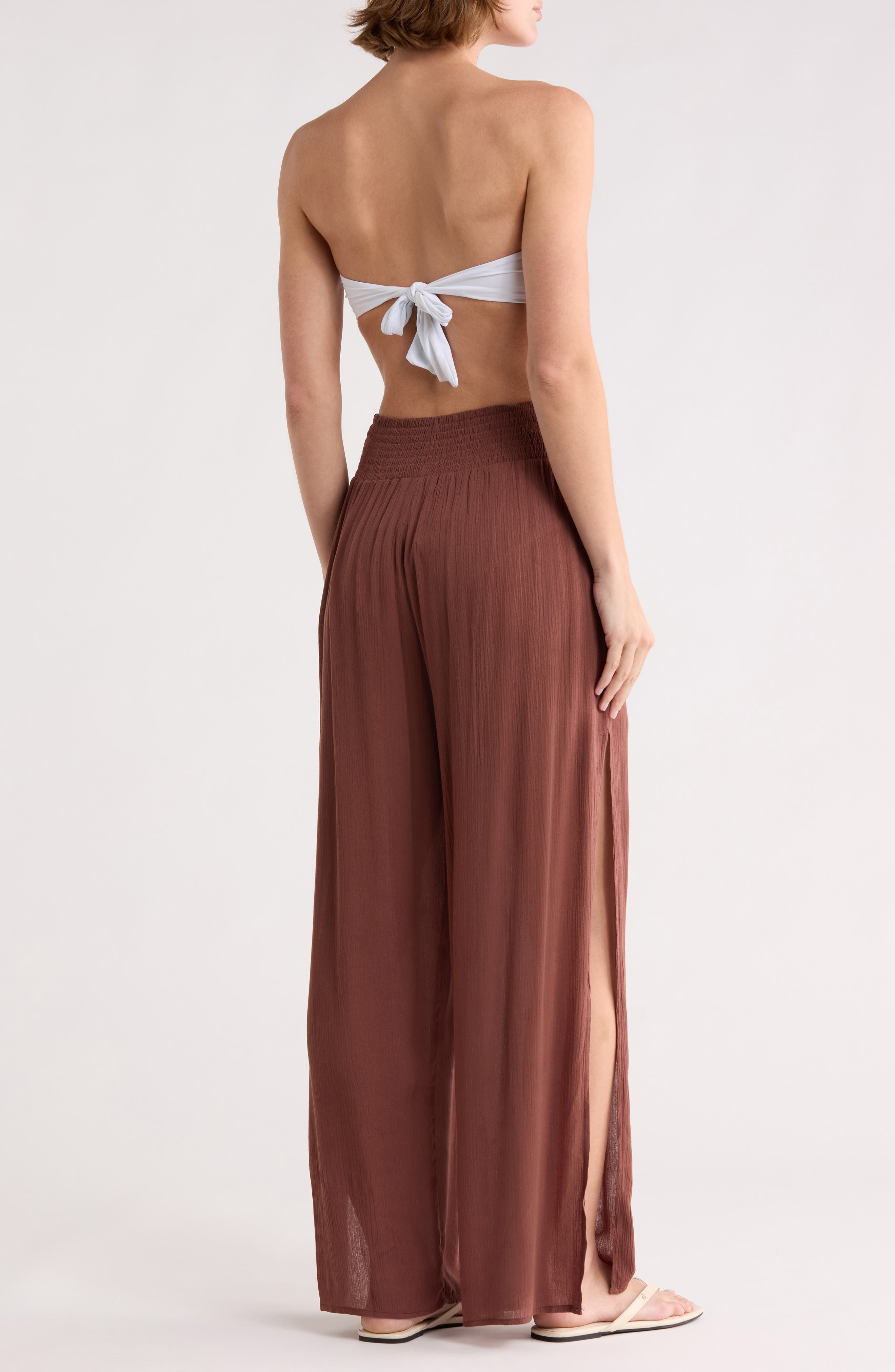 Side Slit Wide Leg Cover-Up Pants - image 4