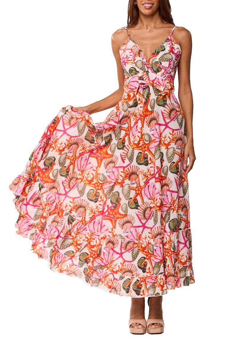 Floral Maxi Dress, Main, color, RED