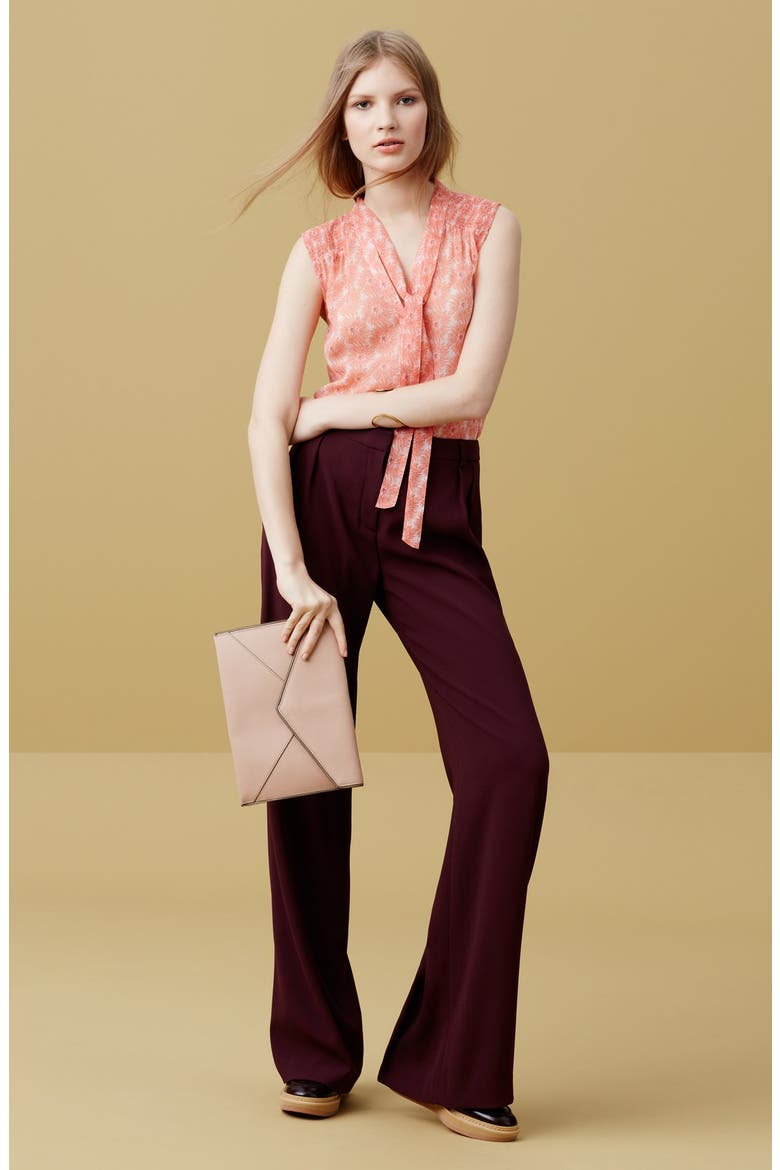 Pleated Wide Leg Pants, Alternate, color, NAVY INDIGO