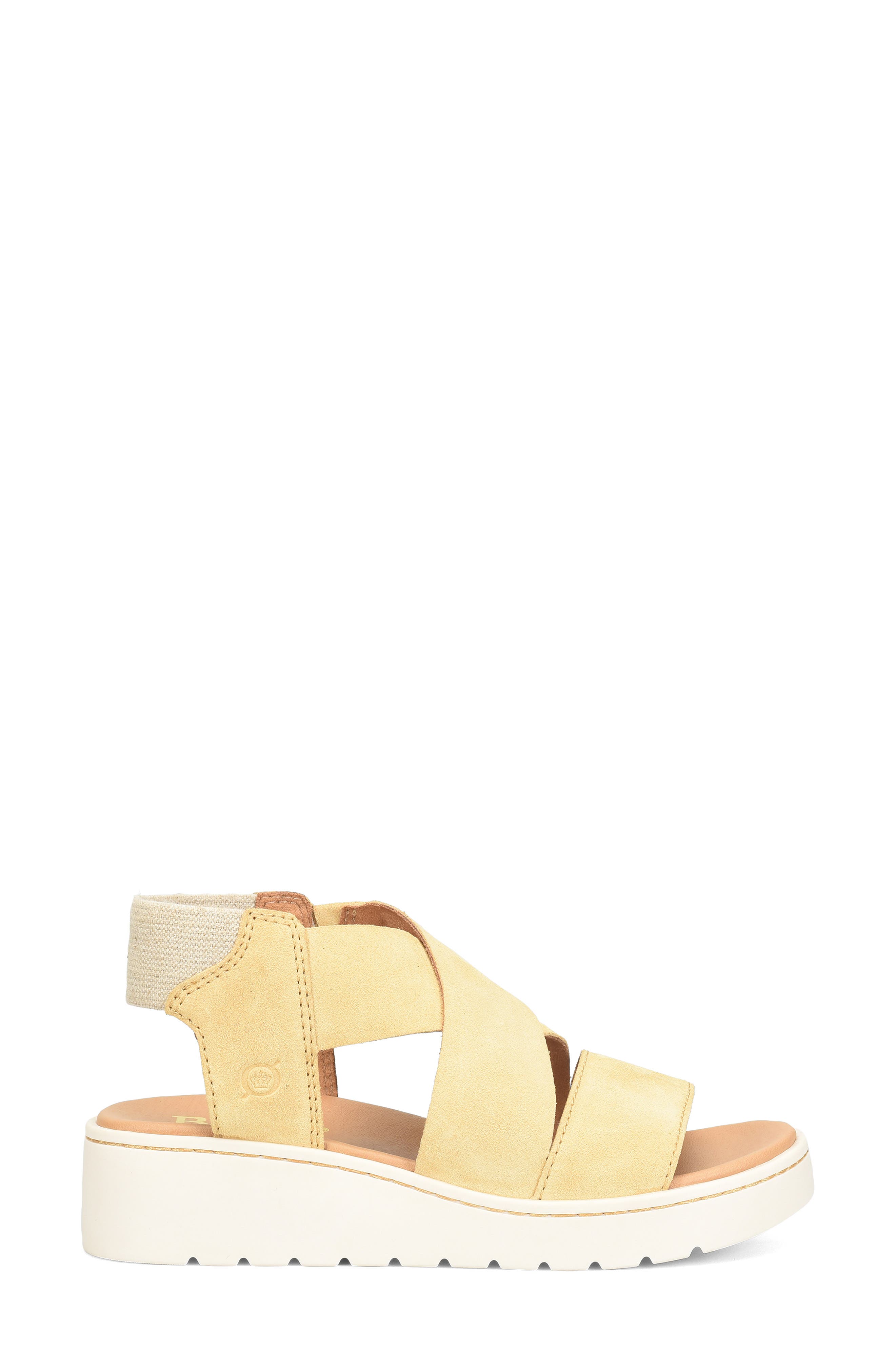 Kirby Wedge Sandal, Alternate, color, YELLOW SUEDE