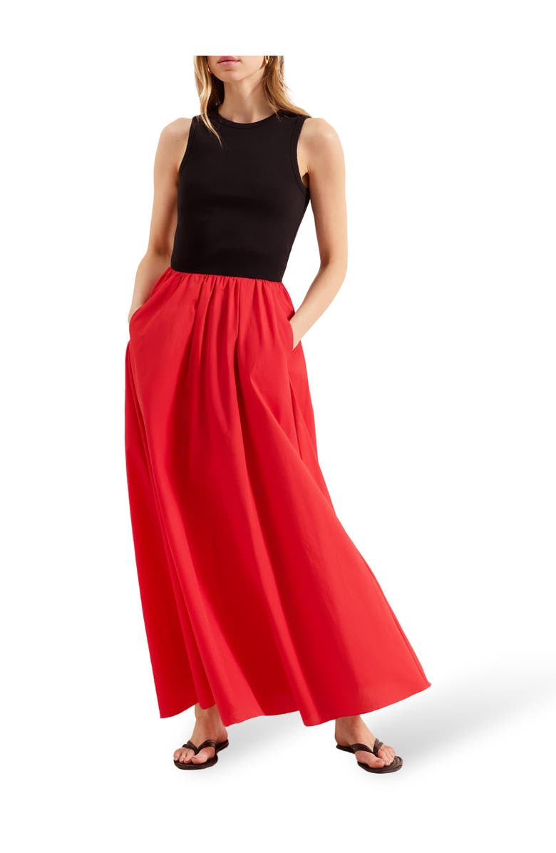 Ro&Zo Cotton Poplin Skirt, Alternate, color, Red