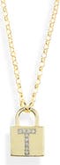 MESHMERISE Diamond Padlock Initial Pendant Necklace - 0.12ct.