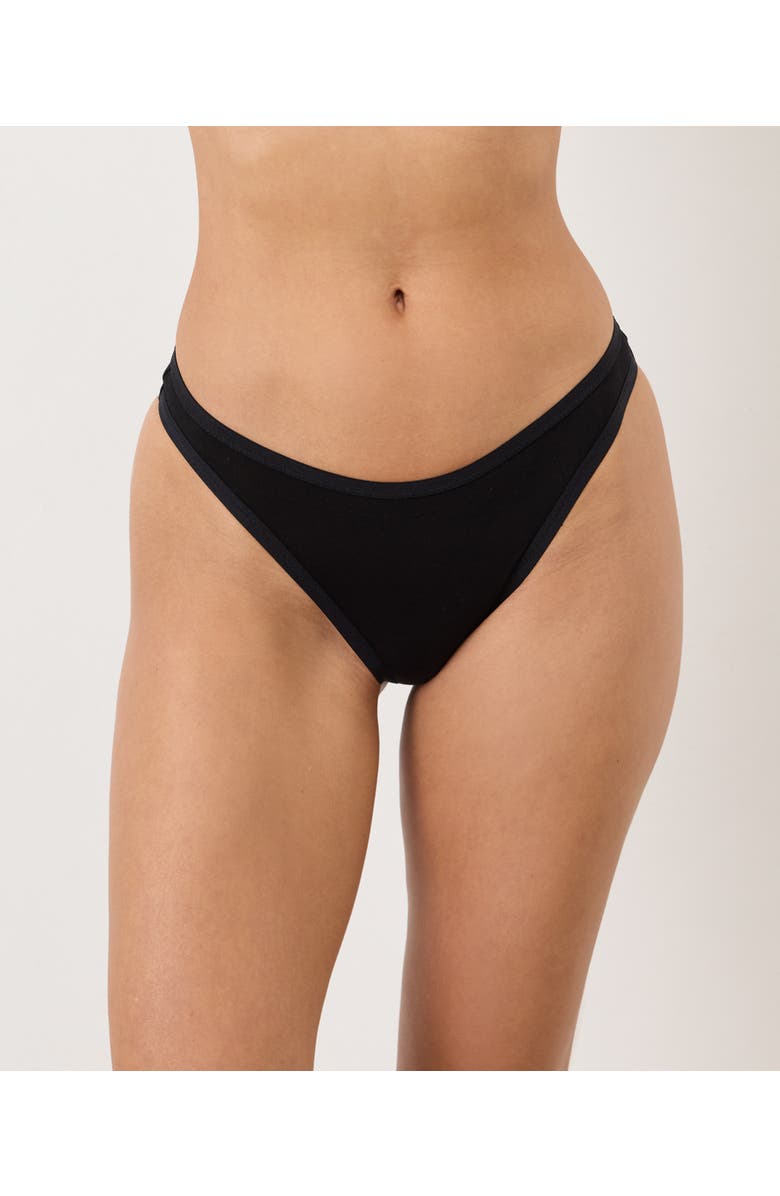 Pact Organic Cotton Everyday Classic Thong 5-Pack, Main, color, Black