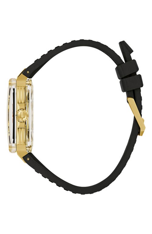 Bulova Marc Anthony Series X Skeleton Automatic Rubber Strap Watch, 39mm