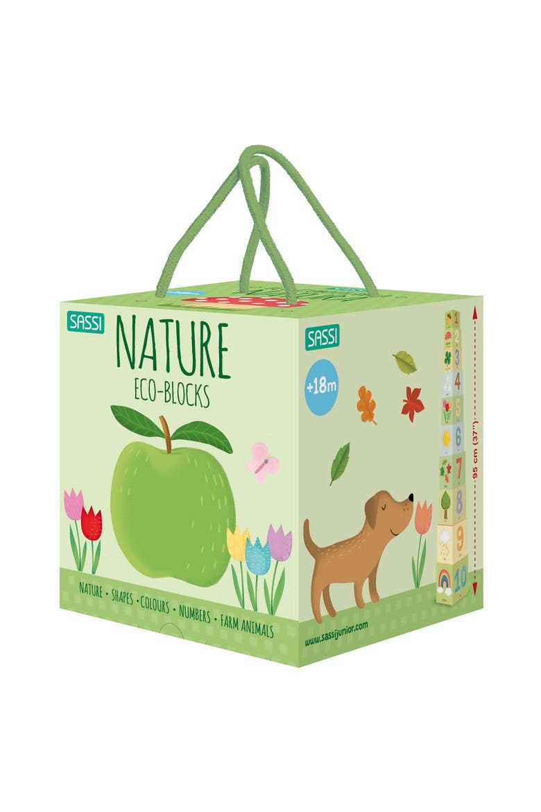 Ecoblocks Nature 10 Stacking Cubes & Booklet, Main, color, Multicolored
