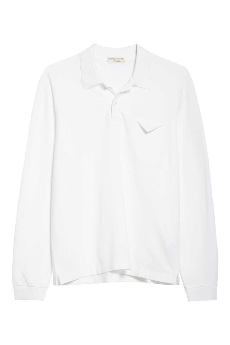 Piquet Long Sleeve Polo, Alternate, color, BIANCO