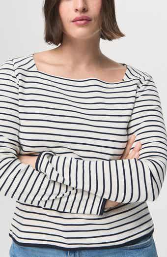 Boat Neck Cotton T-Shirt