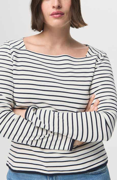 Boat Neck Cotton T-Shirt