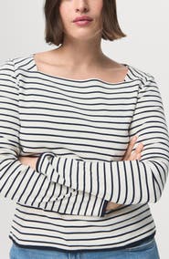MANGO Boat Neck Cotton T-Shirt