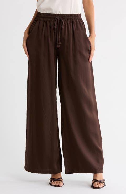 Drawstring Wide Leg Pants
