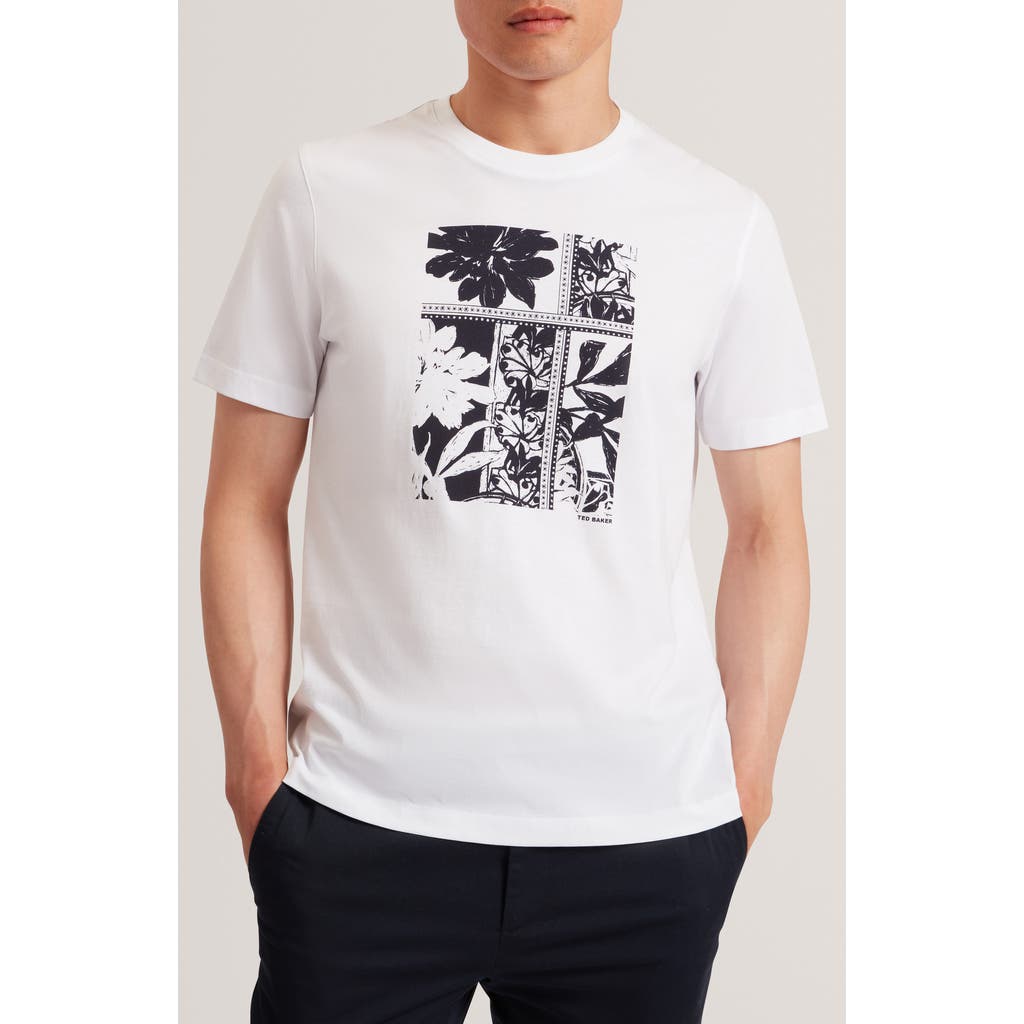 Ted Baker Koney Botanical Graphic T-shirt In White