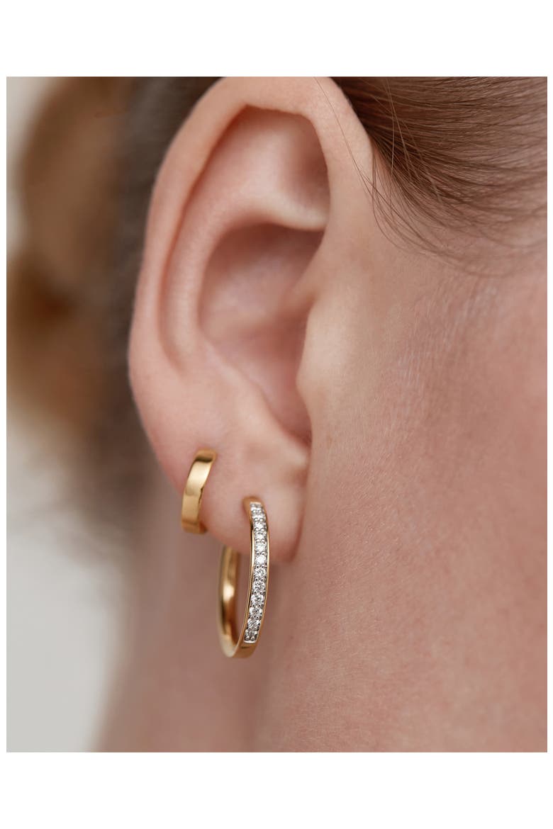 Essential Lab Grown Diamond Pavé Hoop Earrings, Alternate, color, 18K GOLD VERMEIL / DIAMOND