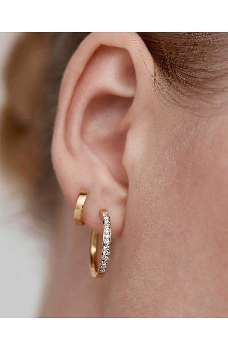 Monica Vinader Essential Lab Grown Diamond Pavé Hoop Earrings, Alternate, color, 18K Gold Vermeil / Diamond