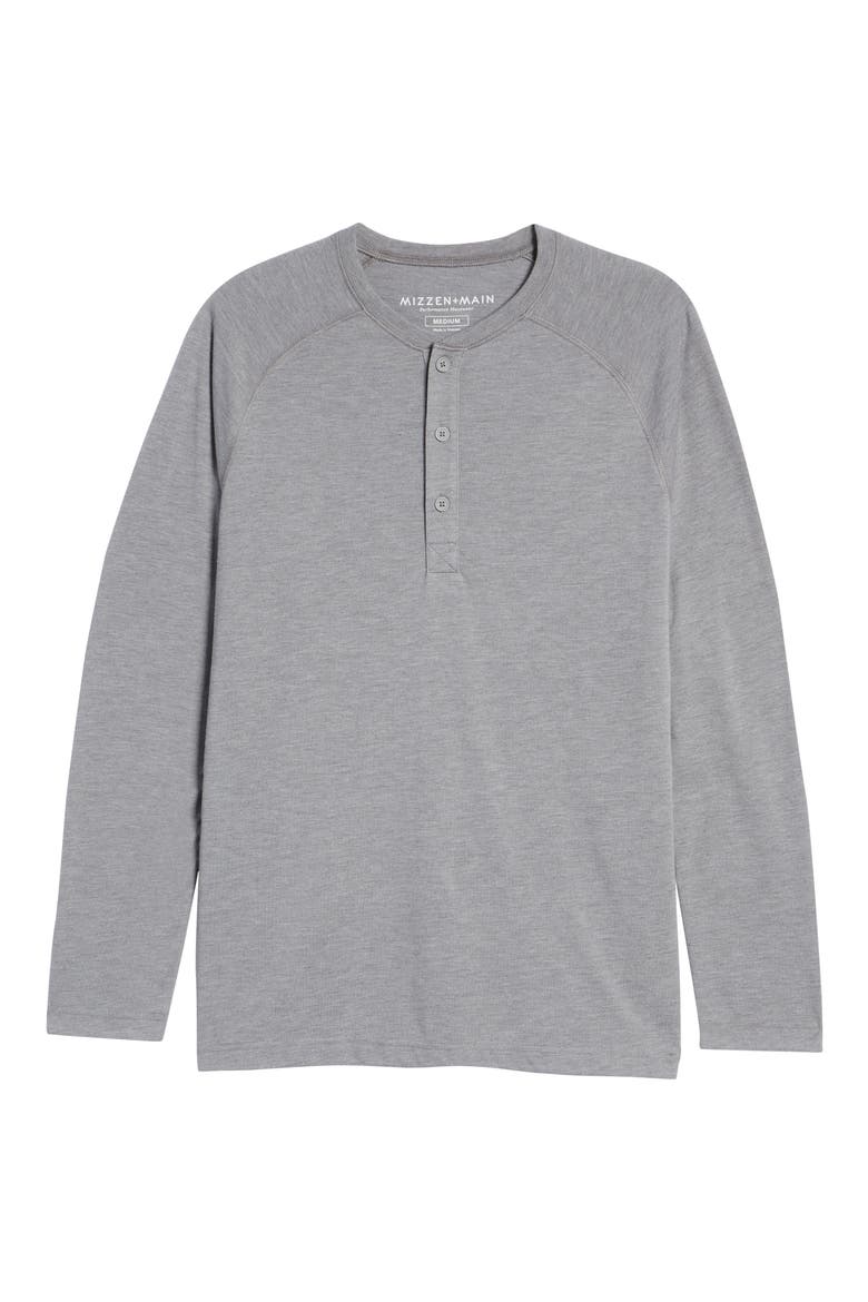 Performance Long Sleeve Henley T-Shirt, Alternate, color, CHARCOAL HEATHER