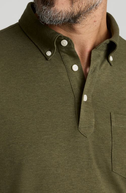 Untuckit Vargas Long Sleeve Cotton Polo In Green