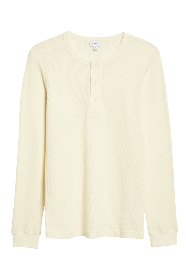 Waffle Cotton Henley, Alternate, color, ECRU