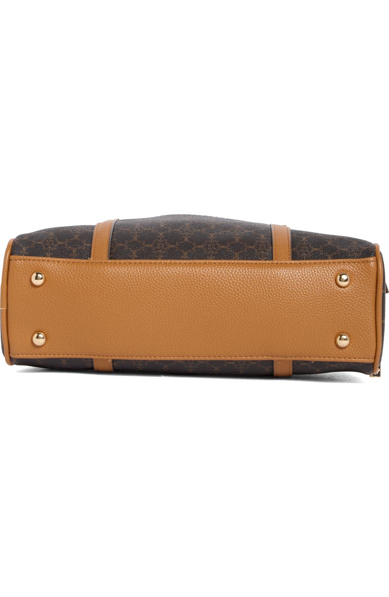 Nanette Lepore East/West Double Section Shoulder Bag, Alternate, color, Chocolate Logo-Vachetta