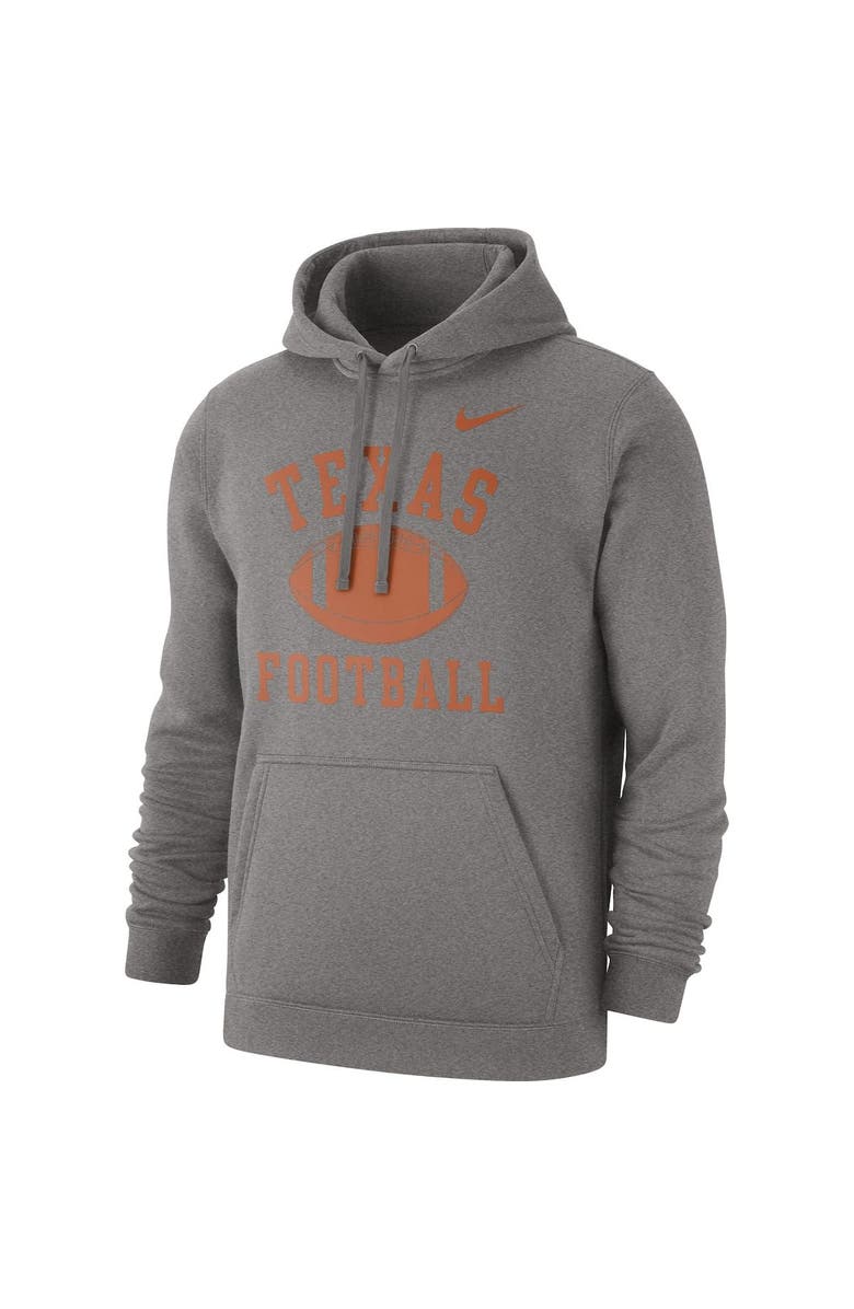 Nike Men's Nike Heathered Gray Texas Longhorns Football Club Pullover Hoodie, Alternate, color, 