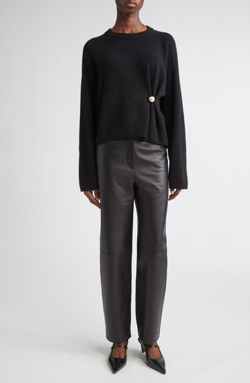 Loulou De Saison Bill Draped Metallic-ornament Sweater In Black