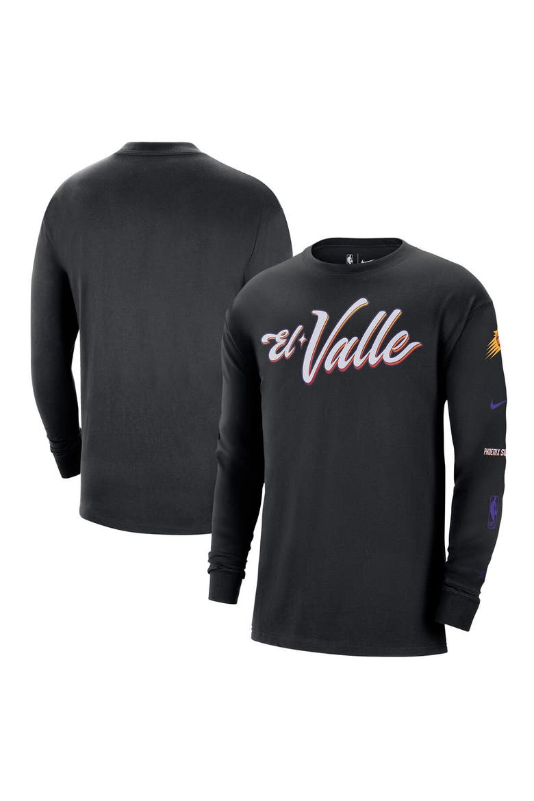 Men's Nike Black Phoenix Suns 2023/24 City Edition Max90 Expressive Long Sleeve T-Shirt, Alternate, color, Black