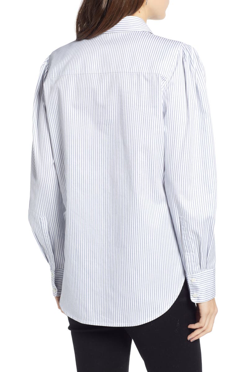 Treasure & Bond Pleated Sleeve Stripe Shirt, Alternate, color, 