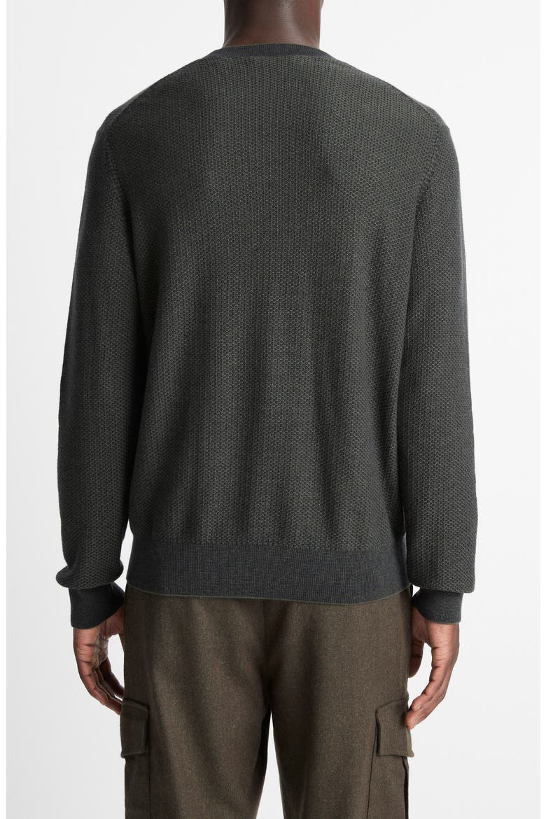 Geometric Jacquard Wool & Cotton Blend Crewneck Sweater, Alternate, color, DRIVER GREEN/ COASTAL