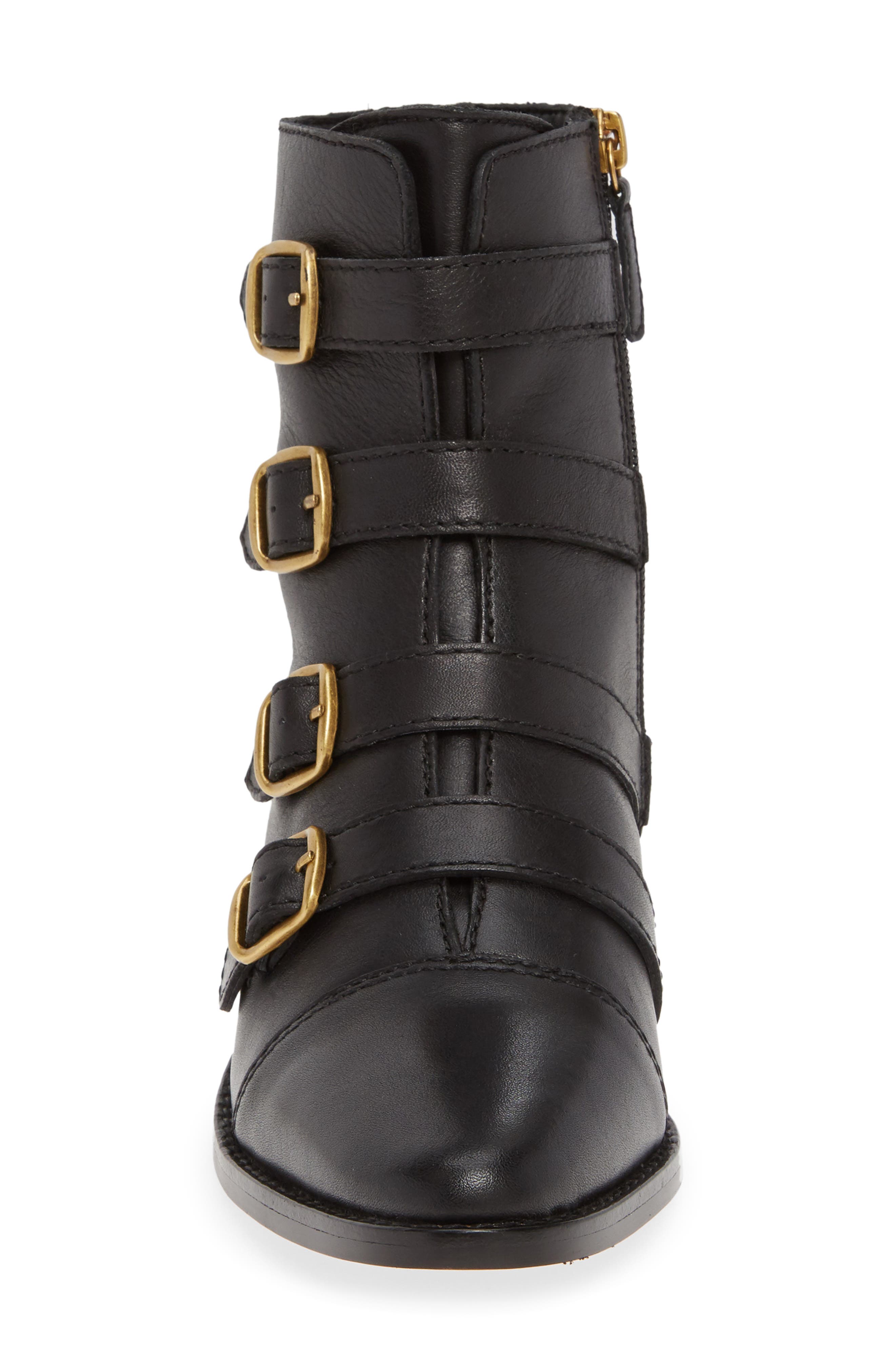 J.Crew Multi-Buckle Leather Short Boot, Alternate, color, 