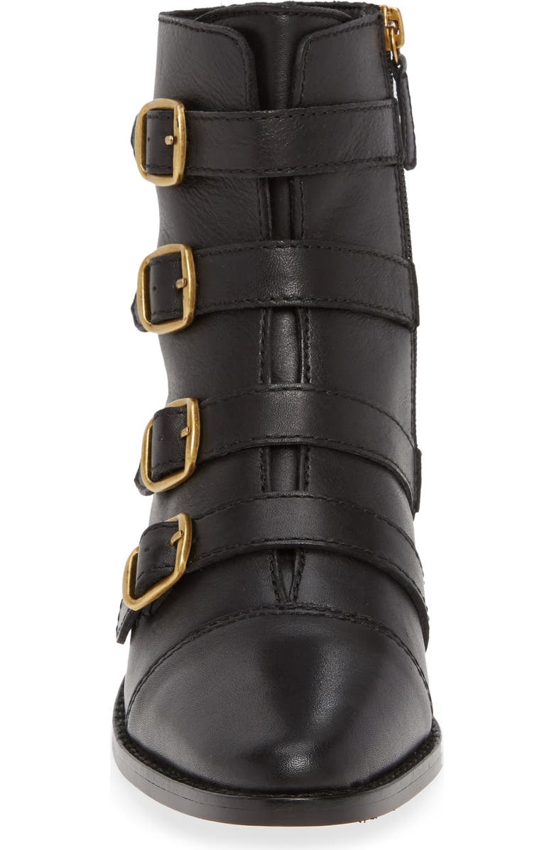 J.Crew Multi-Buckle Leather Short Boot, Alternate, color,