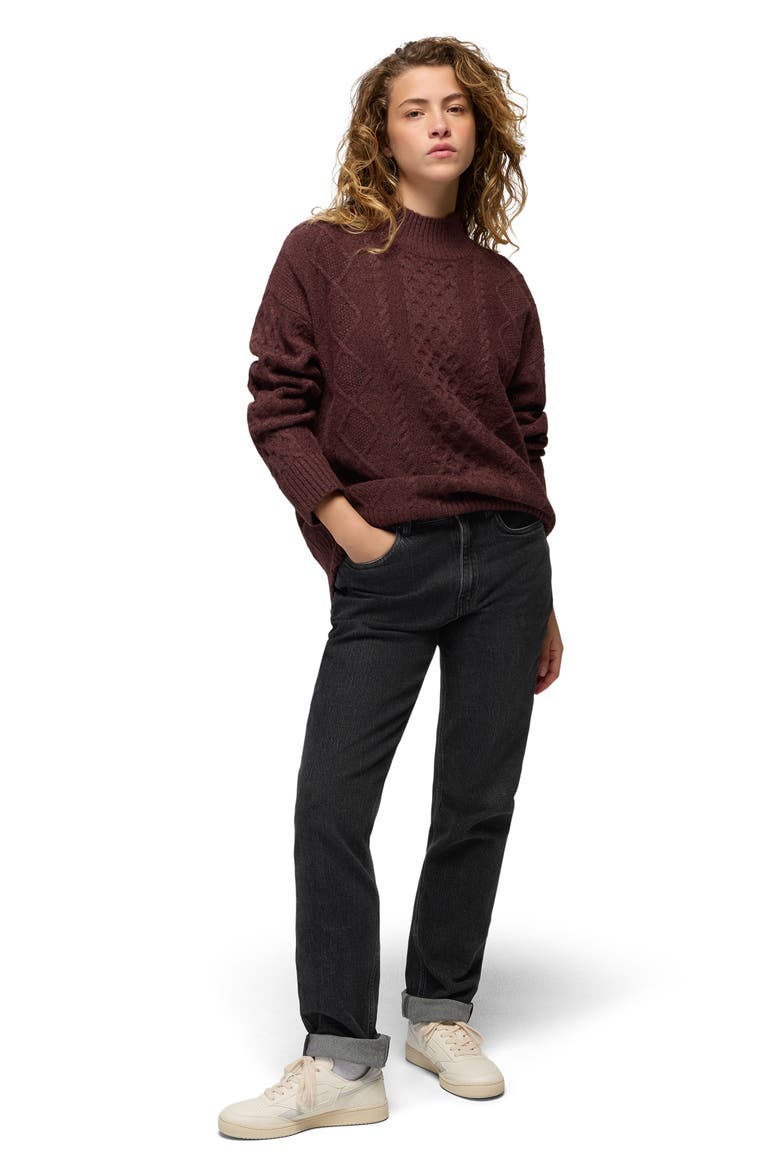 Amber Mountain Cable Sweater, Alternate, color, CACAO