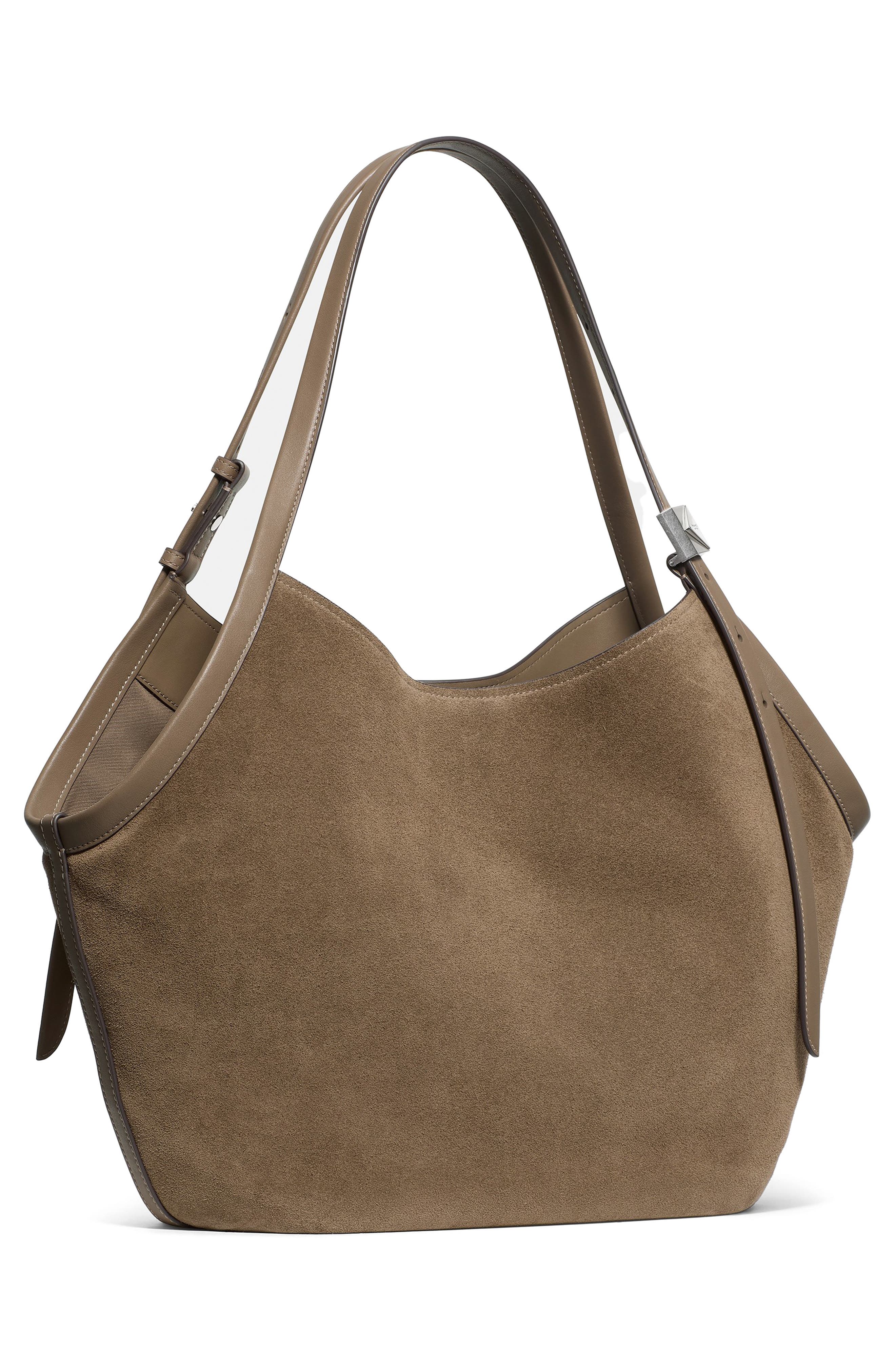 deco suede tulip tote, Alternate, color, DRIFTWOOD