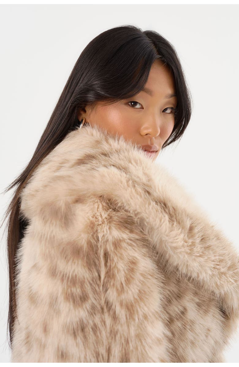 LAMARQUE Danika Leo | Faux Fur Crop Jacket, Alternate, color, Beige Leopard