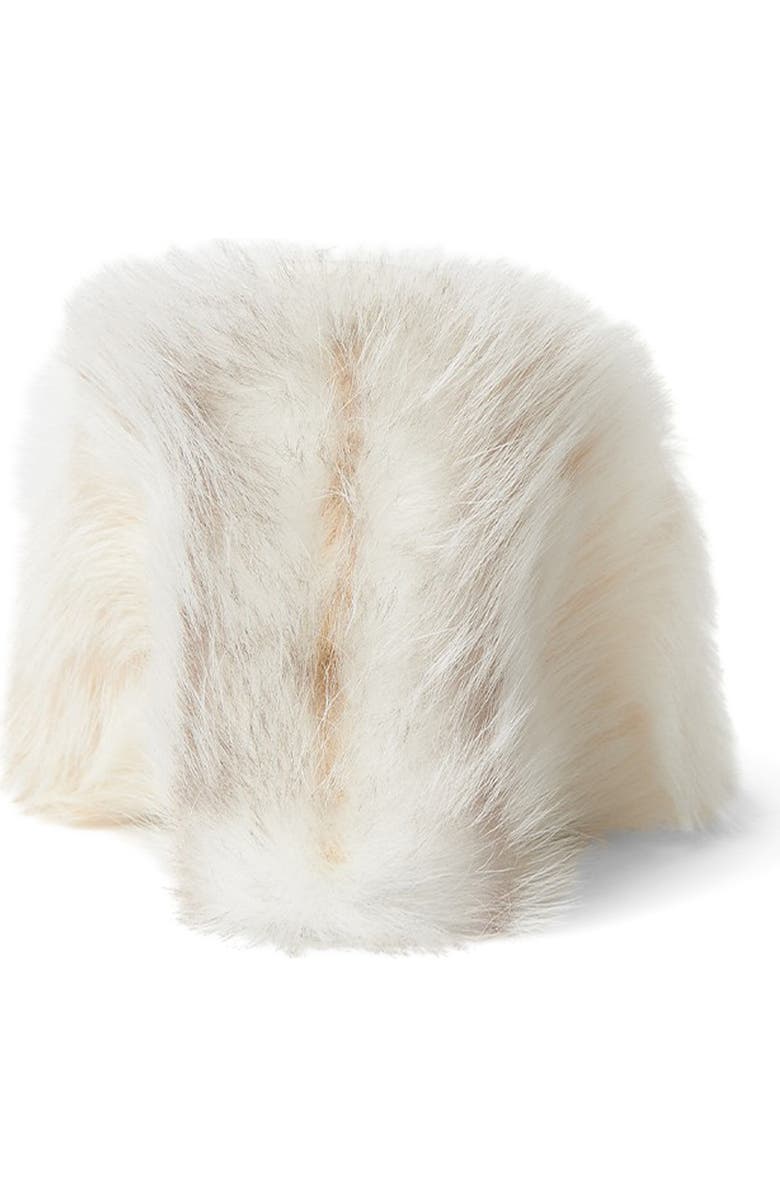 Fendi Acro Genuine Shearling Wedge Mule Sandal, Alternate, color, Fawn Light