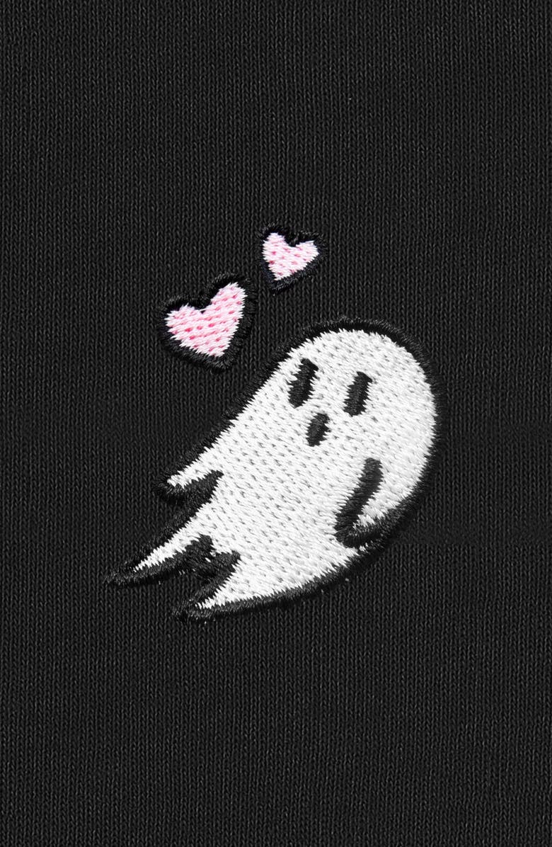 Dalix Heartly Ghost Fleece Zip Hoodie, Alternate, color, Black