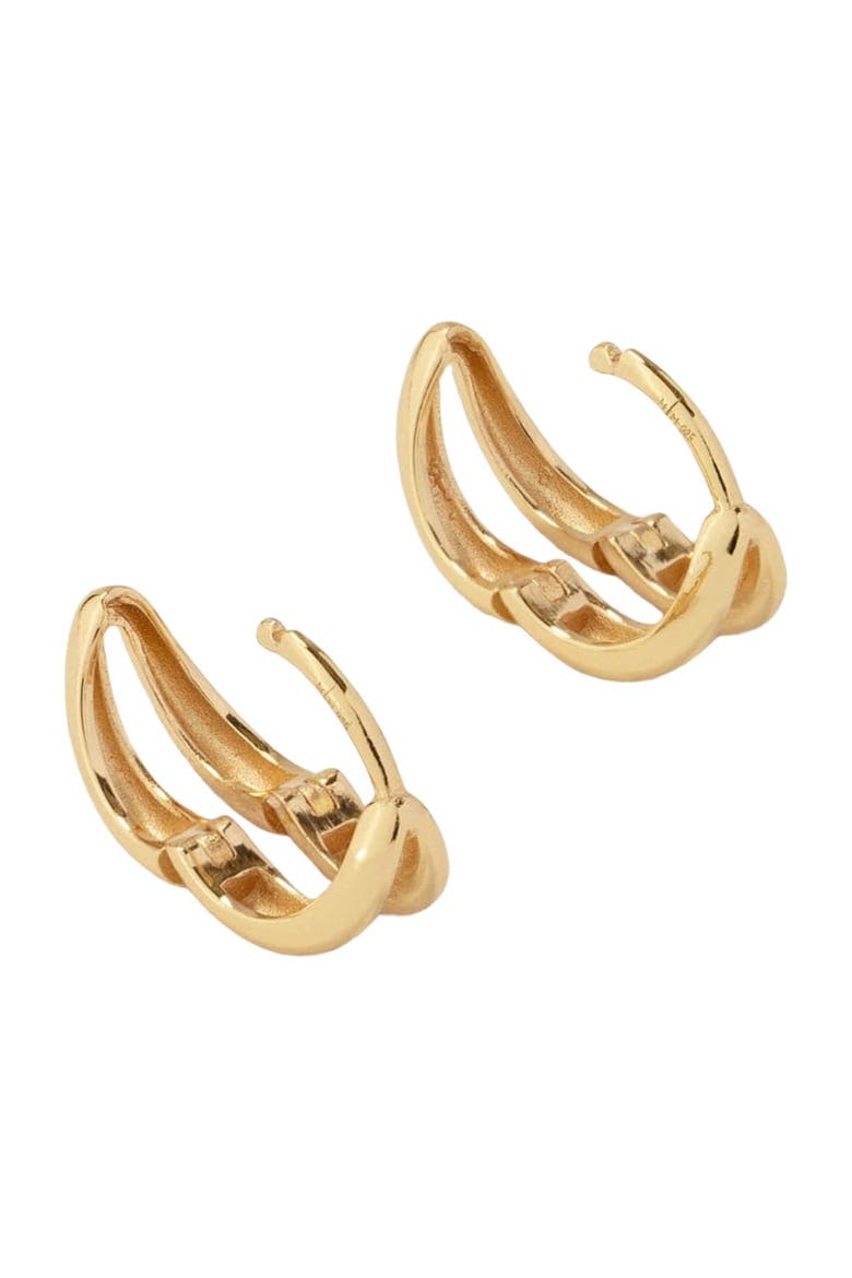 Split Huggie Hoop Earrings, Alternate, color, GOLD VERMEIL