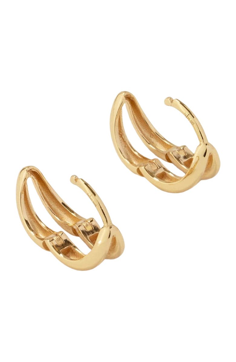 MADE BY MARY Split Huggie Hoop Earrings, Alternate, color, Gold Vermeil