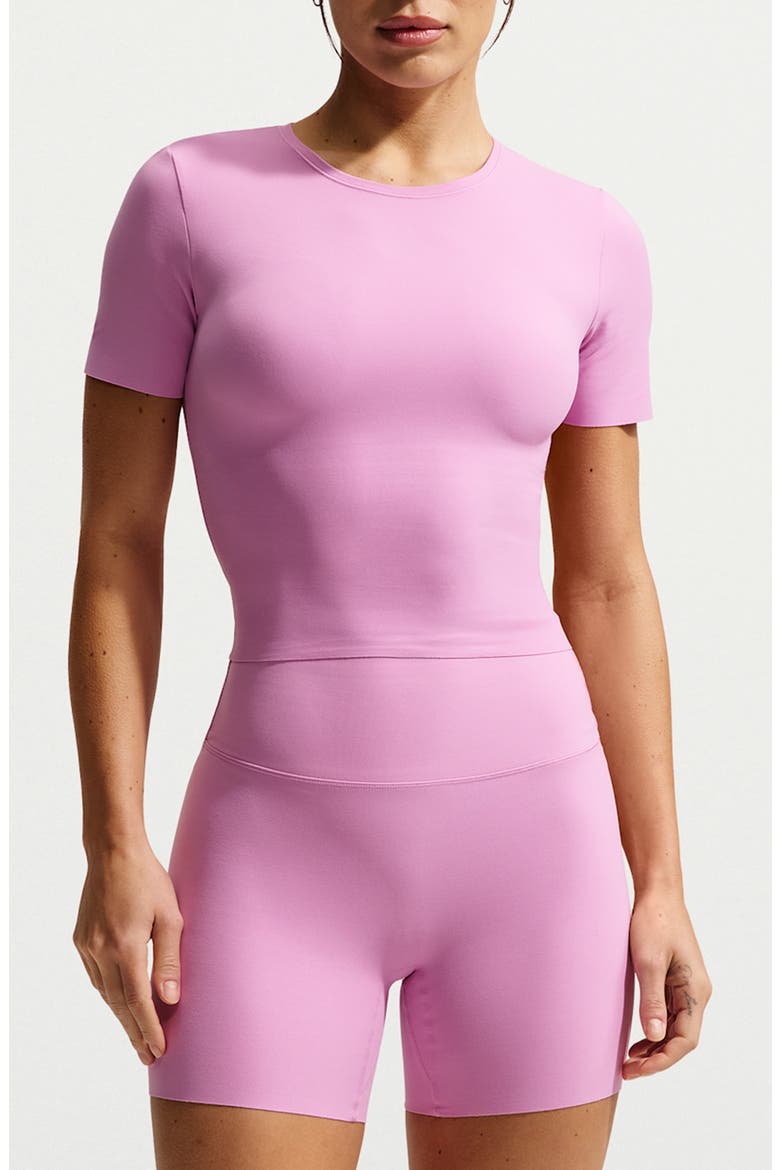Zenvy Dri-FIT Short-Sleeve Top, Main, color, LIGHT MAGENTA/ WHITE