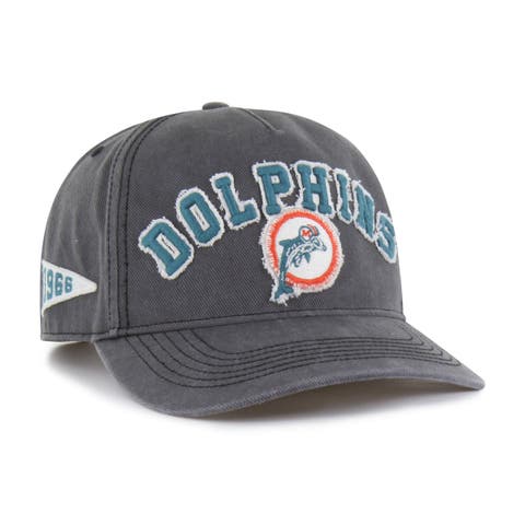 Men's '47 Charcoal Miami Dolphins Throwback Calderwood Well Worn Hitch Adjustable Hat